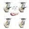 Service Caster 6 Inch Nylon Caster Set with Roller Bearing 4 Swivel Lock and 2 Brake SCC SCC-35S620-NYR-SLB-BSL-2-BSL-2 - alternate 2